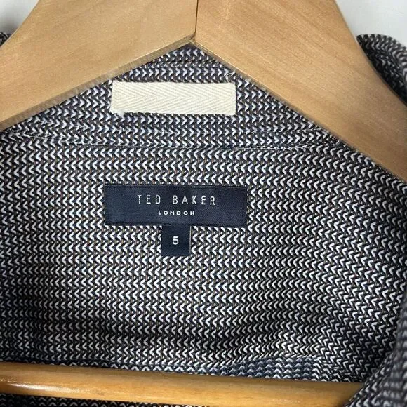 Ted Baker Woven Pattern Short Sleeve Shirt Size 42 Gray​​​ - Picture 6 of 8